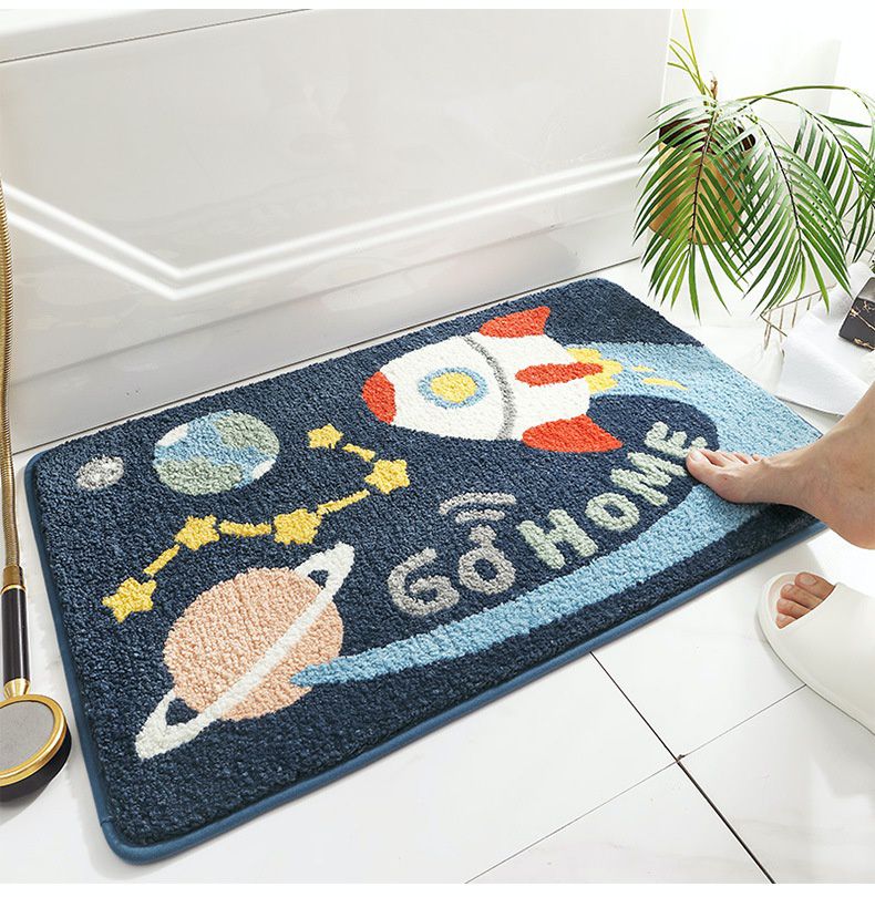 快速吸水植絨浴室腳踏墊-宇宙遊記