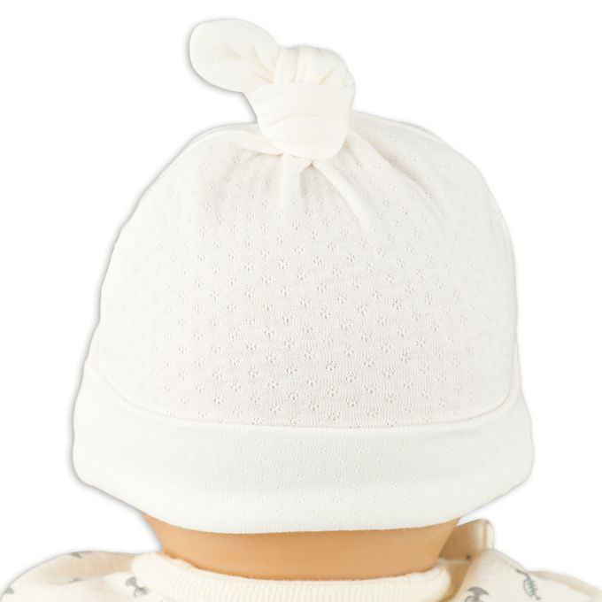 akachan honpo - 新生兒帽-動物-米白色 (頭圍32~36cm)
