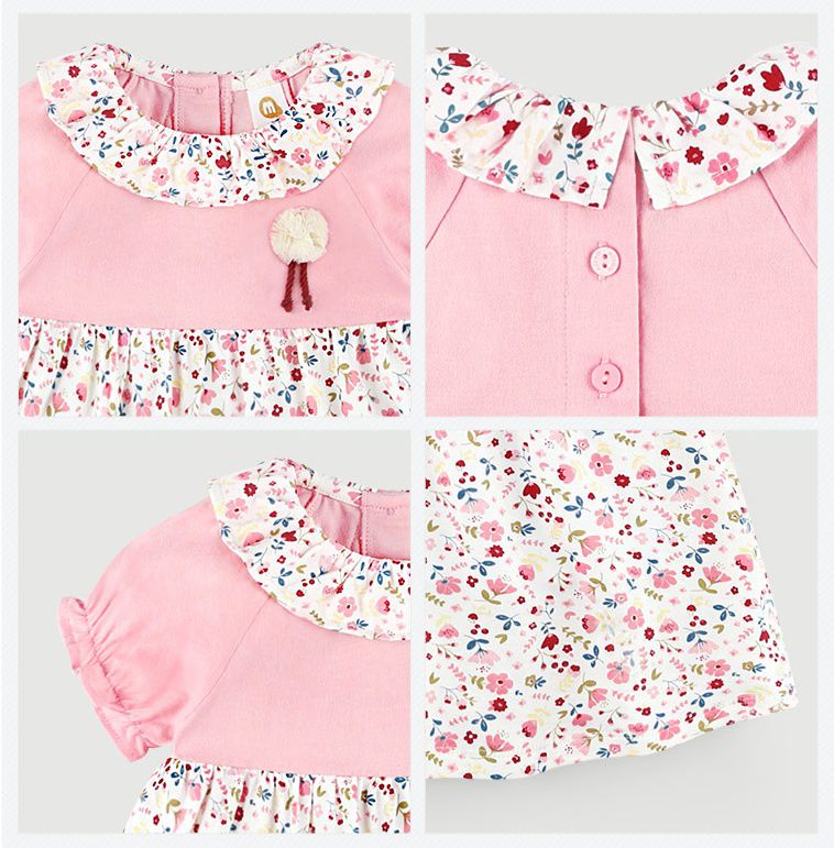 韓國 milk mile - 粉紅花園洋裝