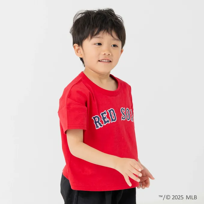 日本 Chil2 - MLB聯名 100%棉落肩短袖上衣-洛杉磯道奇-白