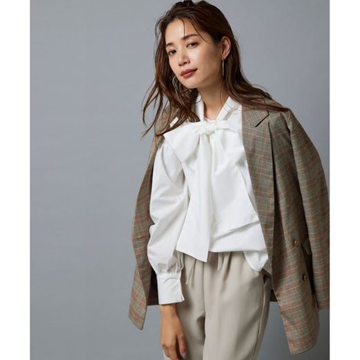 日本 Pierrot - 華麗蝴蝶結泡泡長袖上衣-天使白