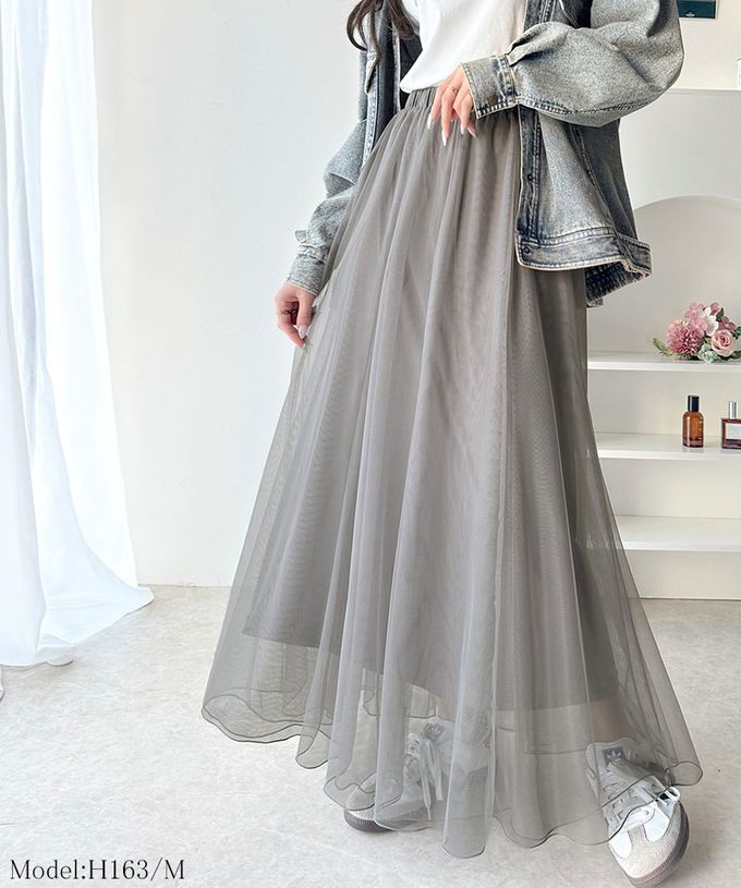 日本 Classical Elf - 浪漫蓬鬆層次感超長紗裙-灰