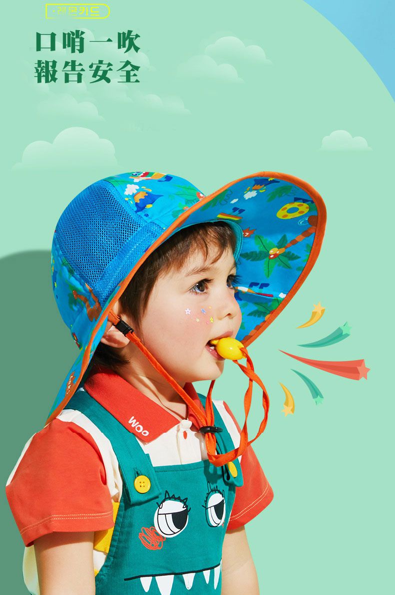 韓國lemonkid - 網眼渡假風遮陽帽-粉色蘋果