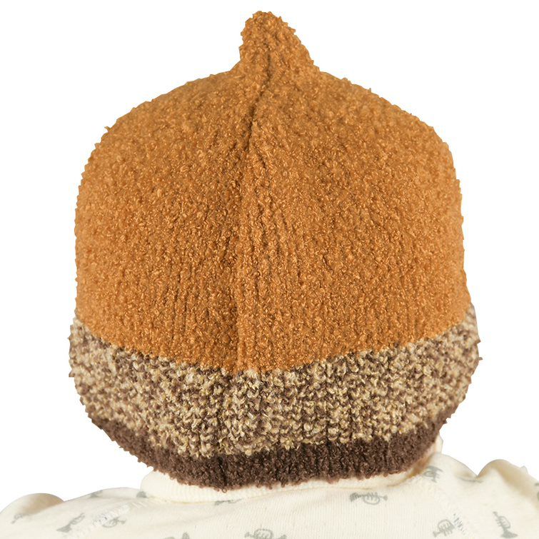 akachan honpo - 針織帽 柔軟、毛茸茸-栗子-咖啡色 (42~46cm)