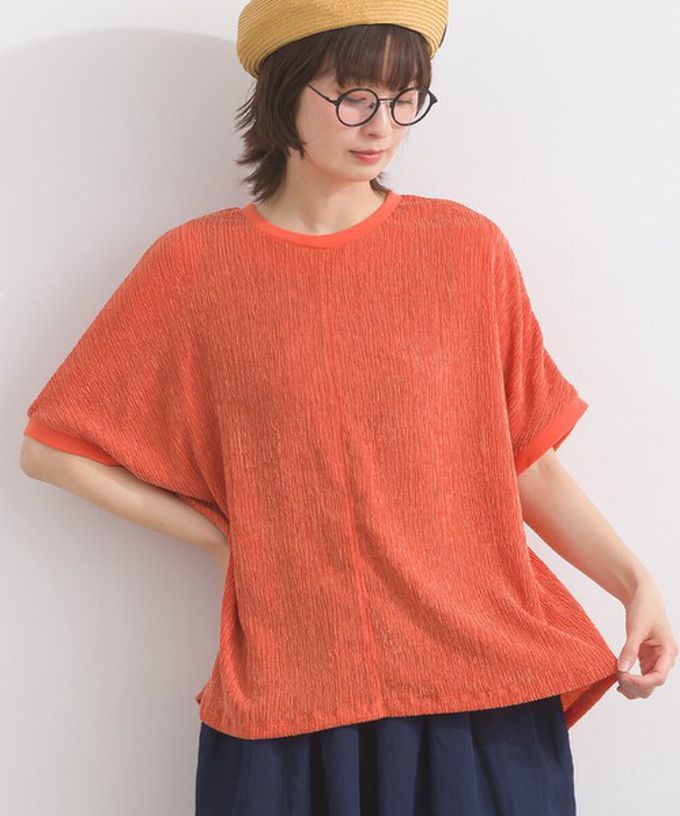 日本 Lupilien - 嫘縈混紡細緻羅紋圓領短袖上衣-青檸綠