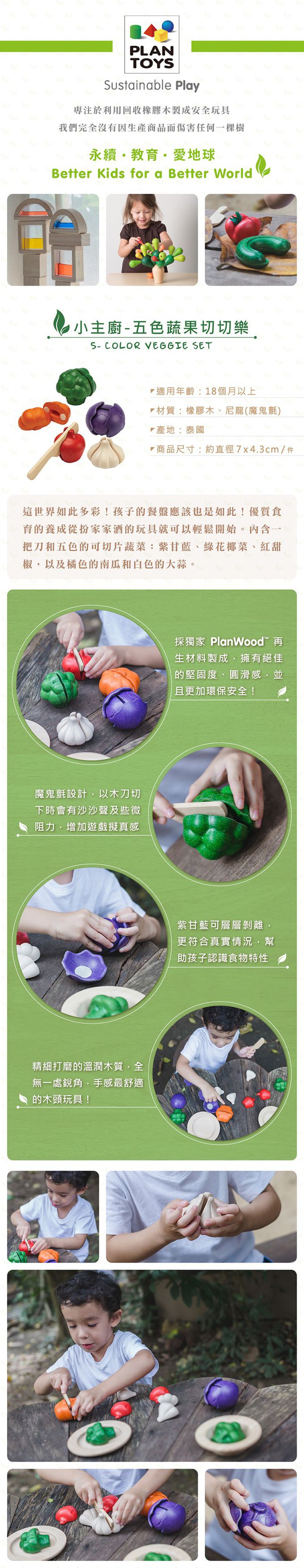 泰國 Plantoys - 小主廚-五色蔬果切切樂