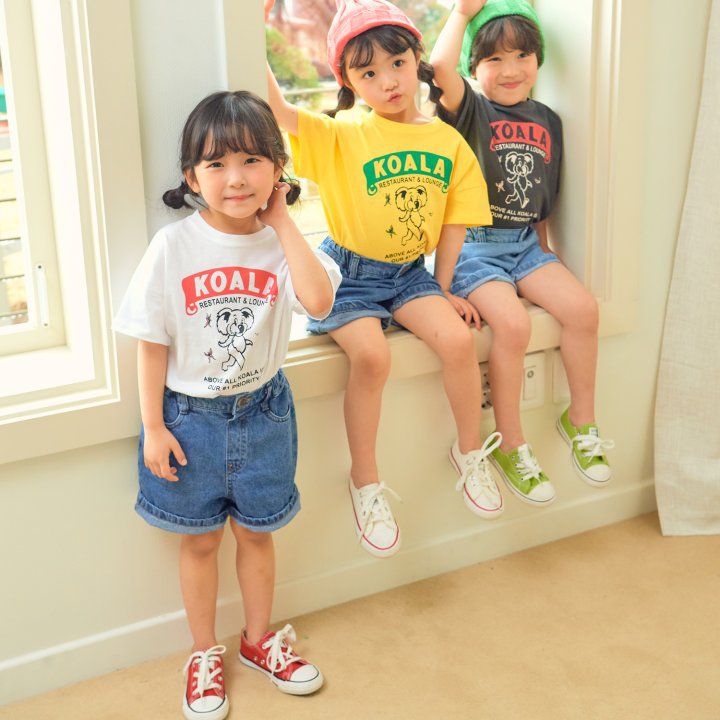 韓國 Hanab - 跳舞無尾熊純棉T-黃