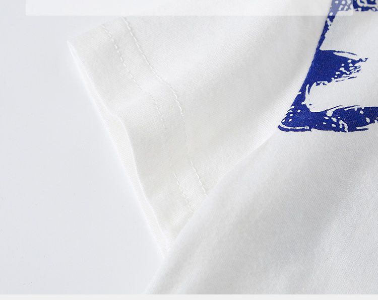 BE TOP - 純棉短袖上衣-飛天恐龍-白色