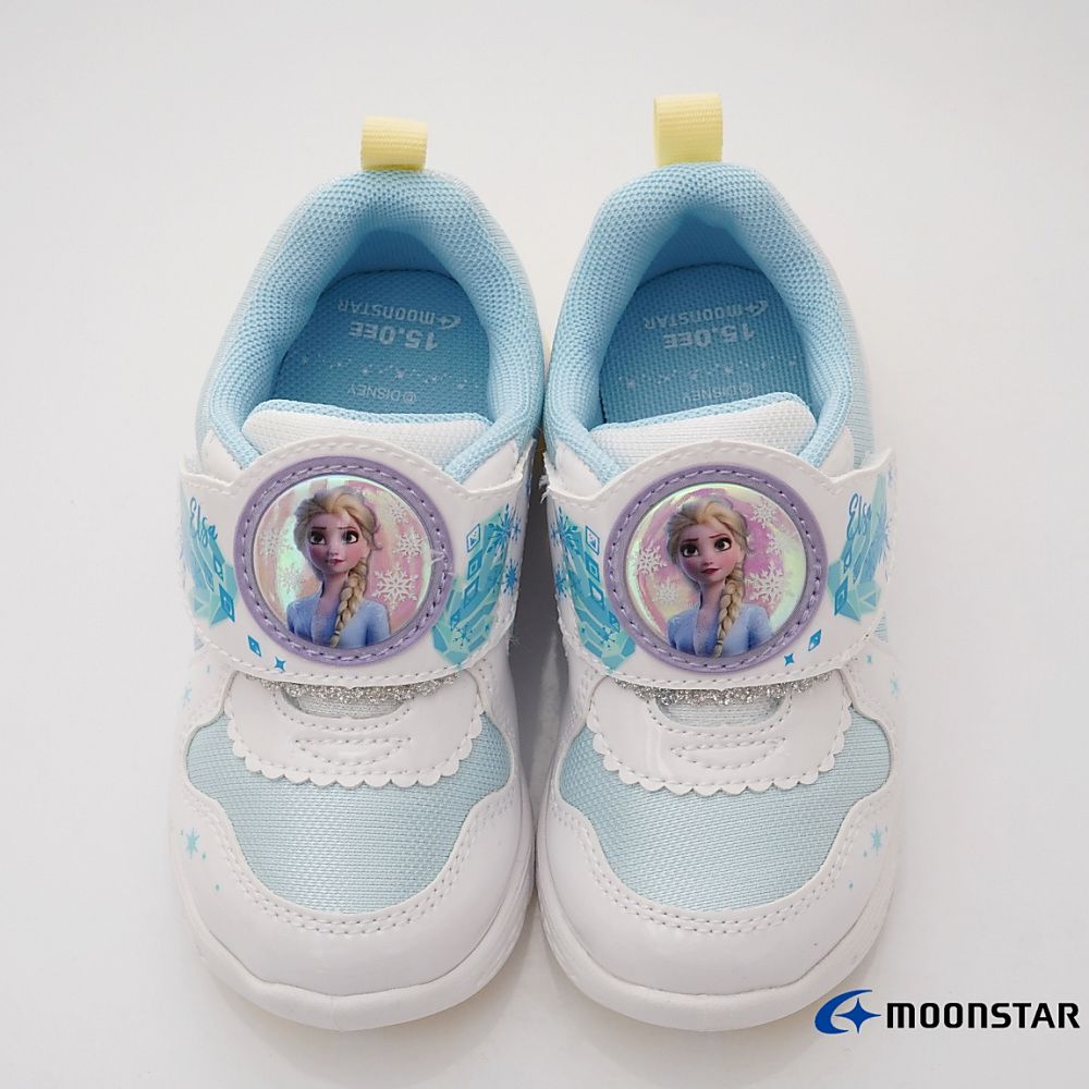 Moonstar日本月星 - DN冰雪奇緣電燈(中小童段)-運動鞋-白