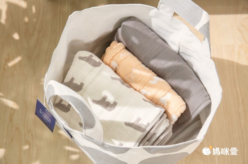 日本 Maison Blanche - 棉混手提折疊收納籃/整理箱-陶菊-藍 (L(24×24x20cm))-方型