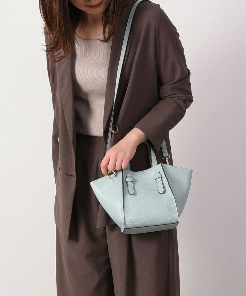 日本 COOCO - 仿皮蝙蝠托特包-白 (15x18.5x14.5cm)