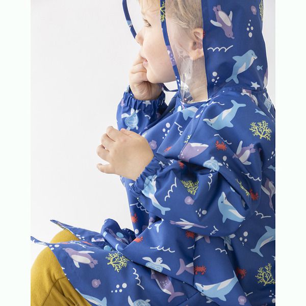 akachan honpo - 雨衣-海洋生物-藍色