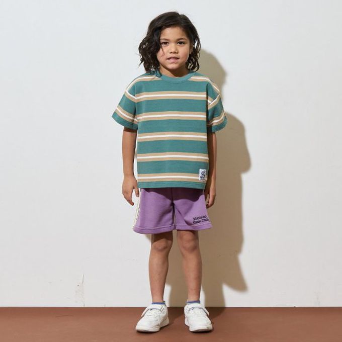 日本 b-ROOM - 側邊線條休閒短褲(4分丈)-檸檬黃