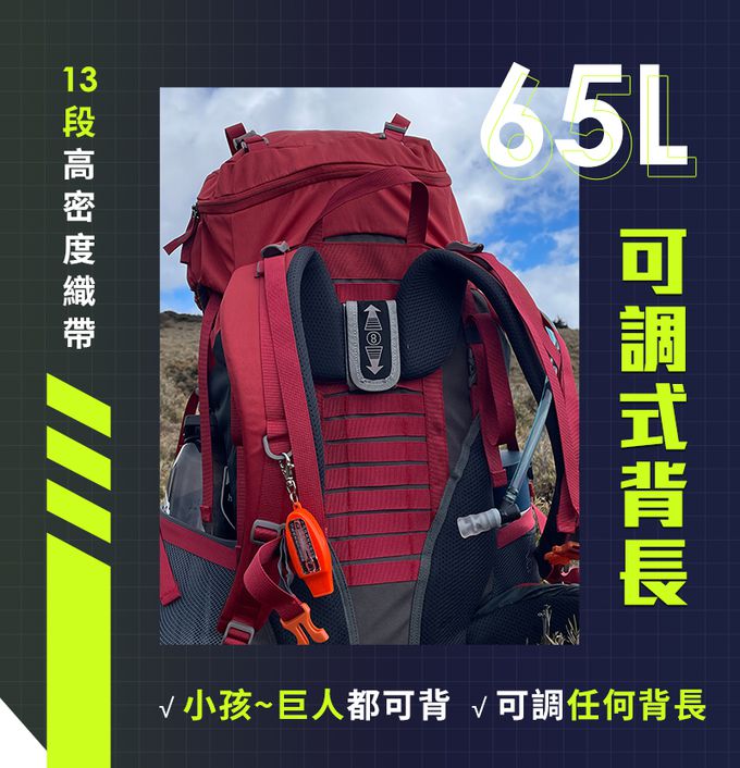 SHANER - 65L專業山人登山包 (藍色)