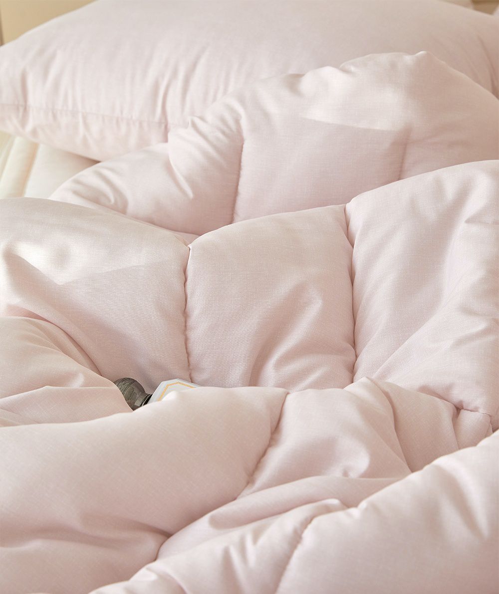 韓國 Maatila - 可水洗超細纖維桃皮感四季被-清爽粉