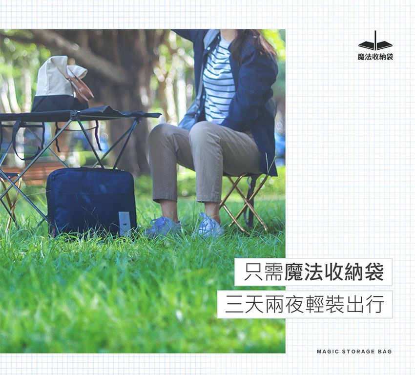 3ZeBra - 魔法收納袋(4入組)-深藍色 (2M+2L)