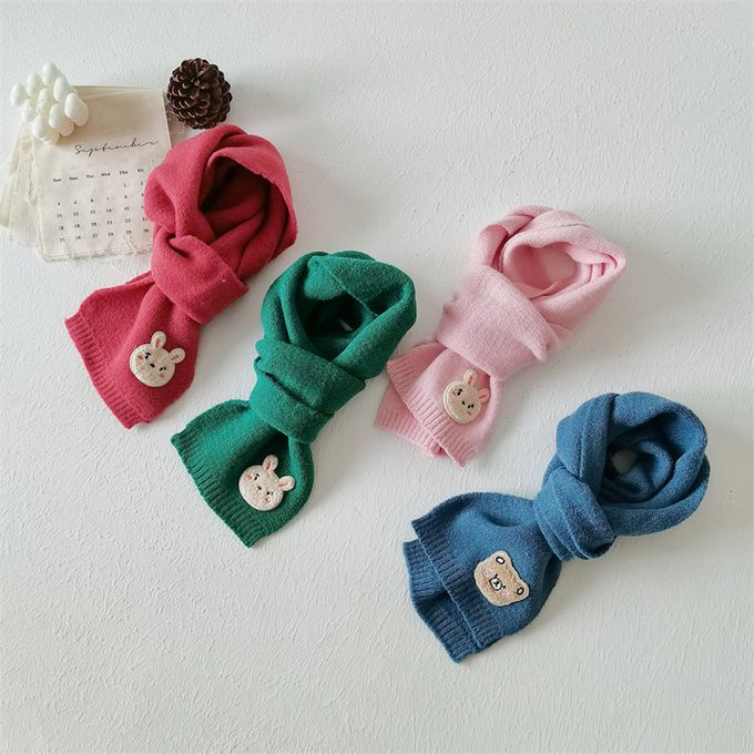 Love, Charlotte - 軟糯糯公主粉色小兔子針織圍巾-公主粉 (3歲+)