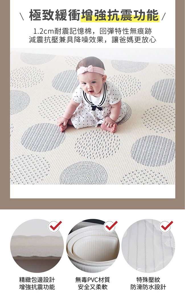 韓國 Parklon 帕龍 - 1.2cm puresoft 雙面地墊-笑臉米米 (130x190x1.2cm)