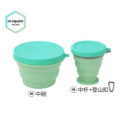 M Square - 新色折疊碗 M號+矽膠中杯組合-拼色綠