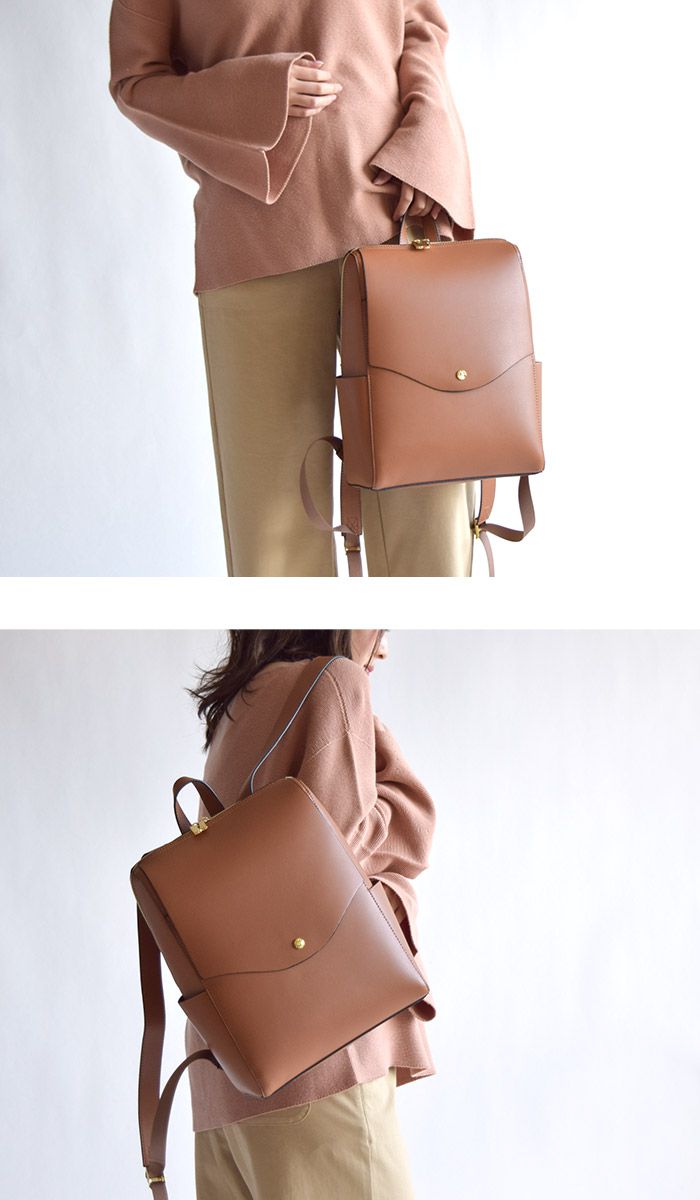 日本 Legato Largo - 輕量PU時尚大容量後背包-RBR紅棕 (23x32x10cm 後背約51~94cm)