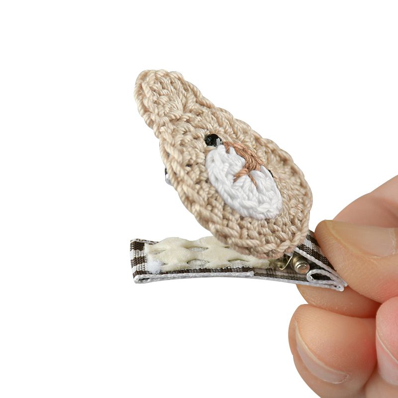 akachan honpo - 動物臉髮夾-淺卡其色