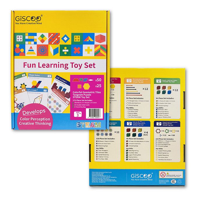 京尼教育 - 【Giscoo STEAM系列】六型六色片 益智教具組