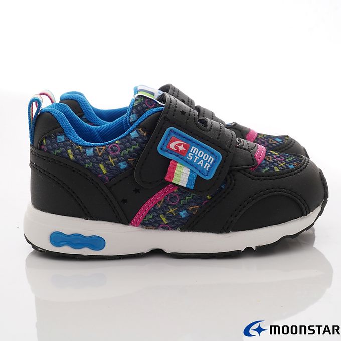 Moonstar日本月星 - 月星速乾機能運動款(中小童段)-運動鞋-黑/符號