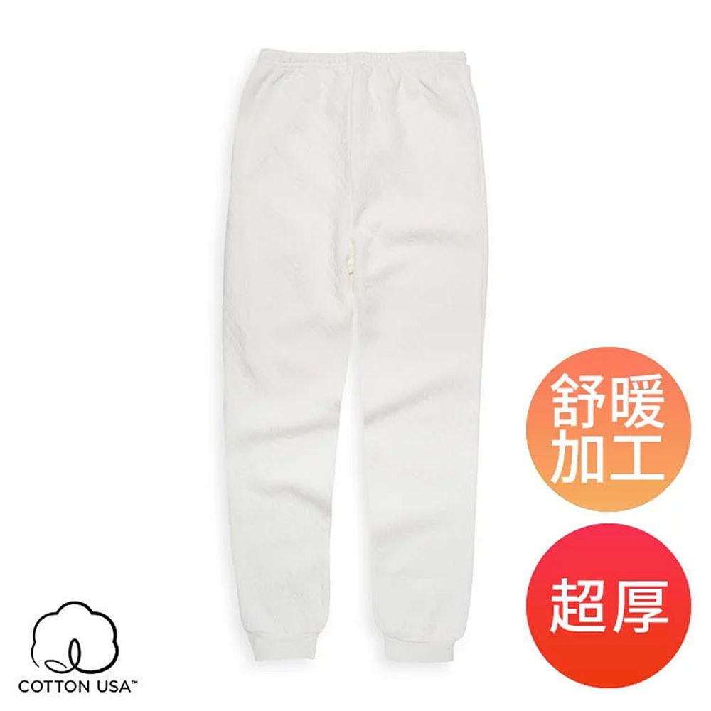 Annypepe - 兒童純棉舒暖三層衛生褲-米白 (90-150cm)