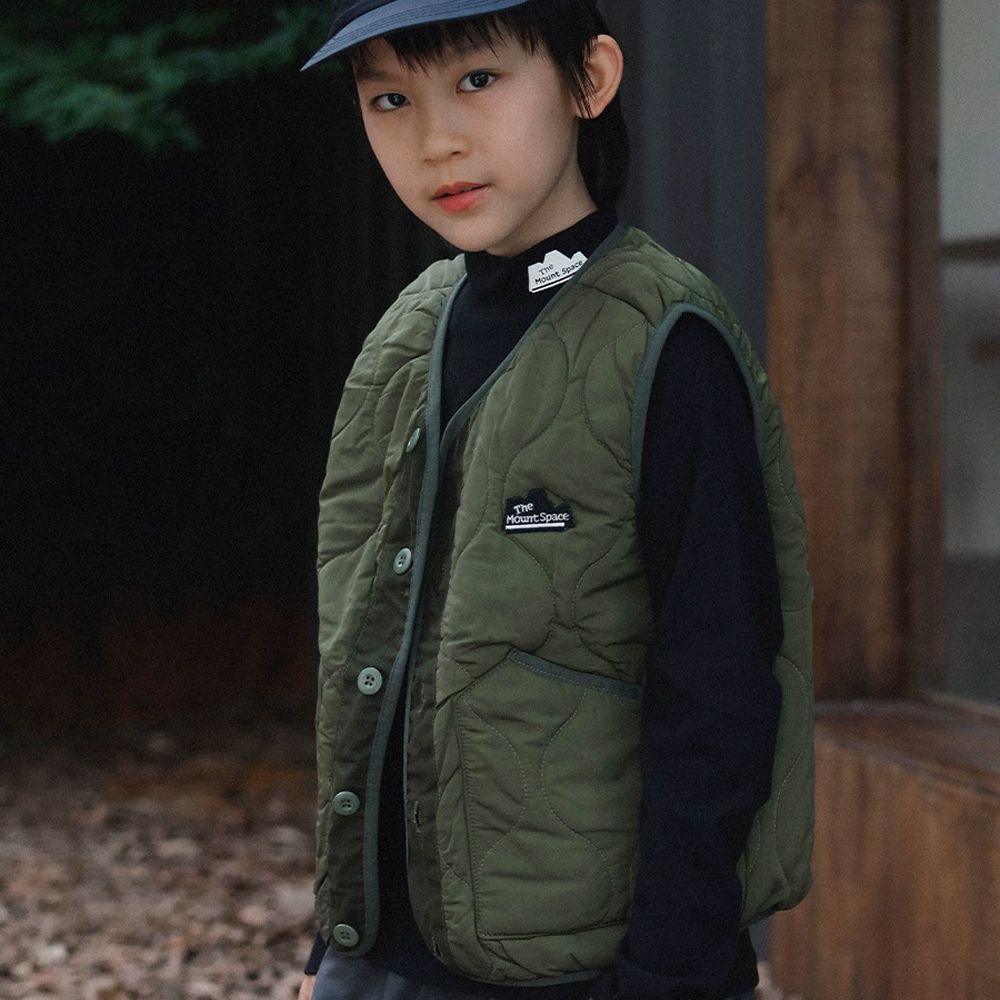 百搭絎縫鋪棉背心-綠色