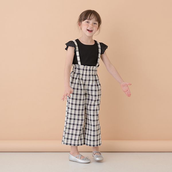 日本 Lycee mine - 羅紋俏皮蕾絲短袖上衣-黑