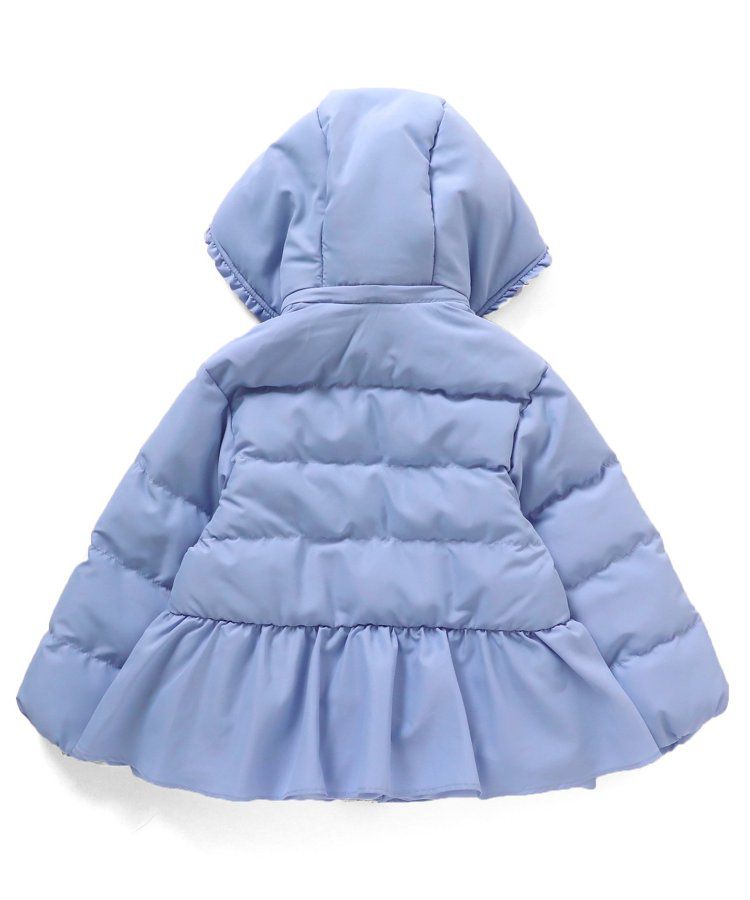 日本 apres les cours - [女孩最愛]愛心金釦夢幻荷葉鋪棉外套-酒紅