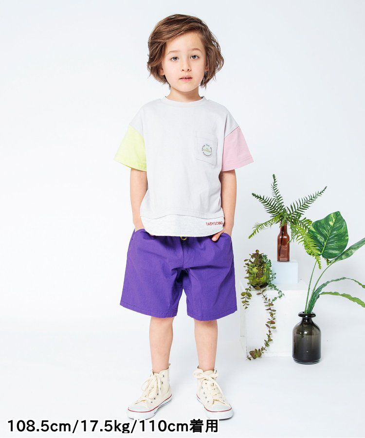 日本 BREEZE - 彩色標籤腰束口休閒短褲-軍綠