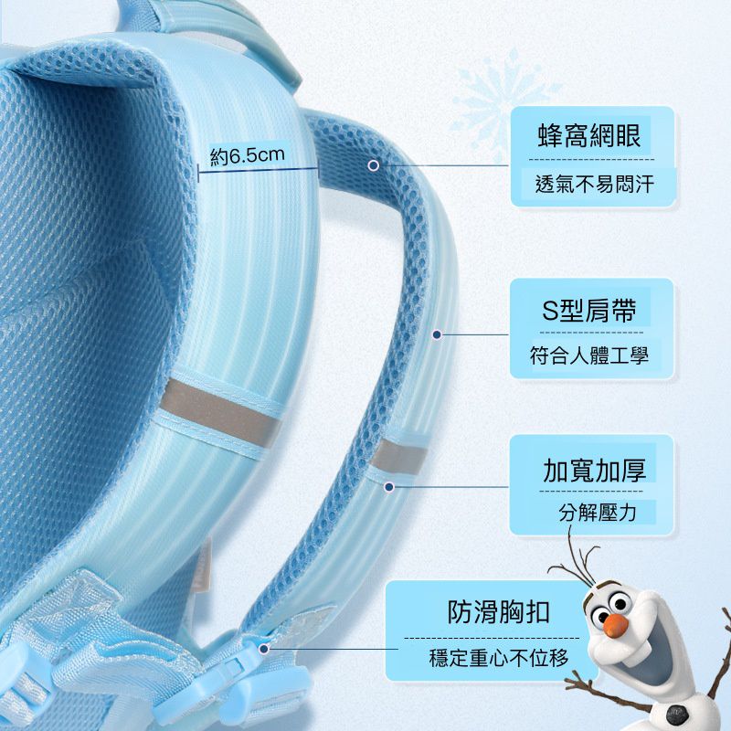 3D立體超輕量透氣減壓書包-卡通人物艾莎-紫色 (建議90~120cm)-22x14x30cm