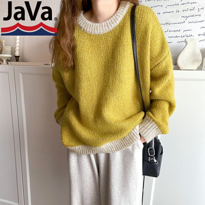 日本 Classical Elf - Java 前後穿2Way粗編針織上衣-可可