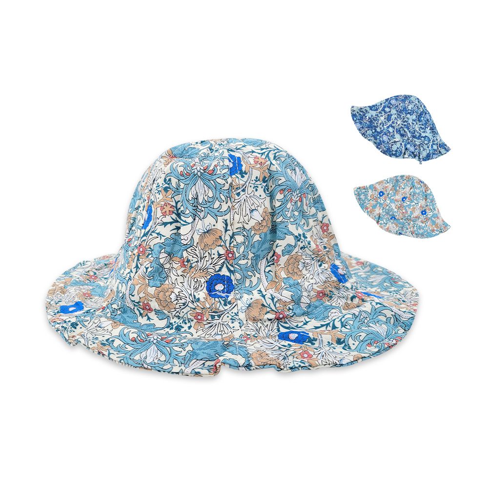 JoyNa - 寶寶遮陽帽 嬰兒漁夫帽 防曬透氣童帽 附防風繩-淺色