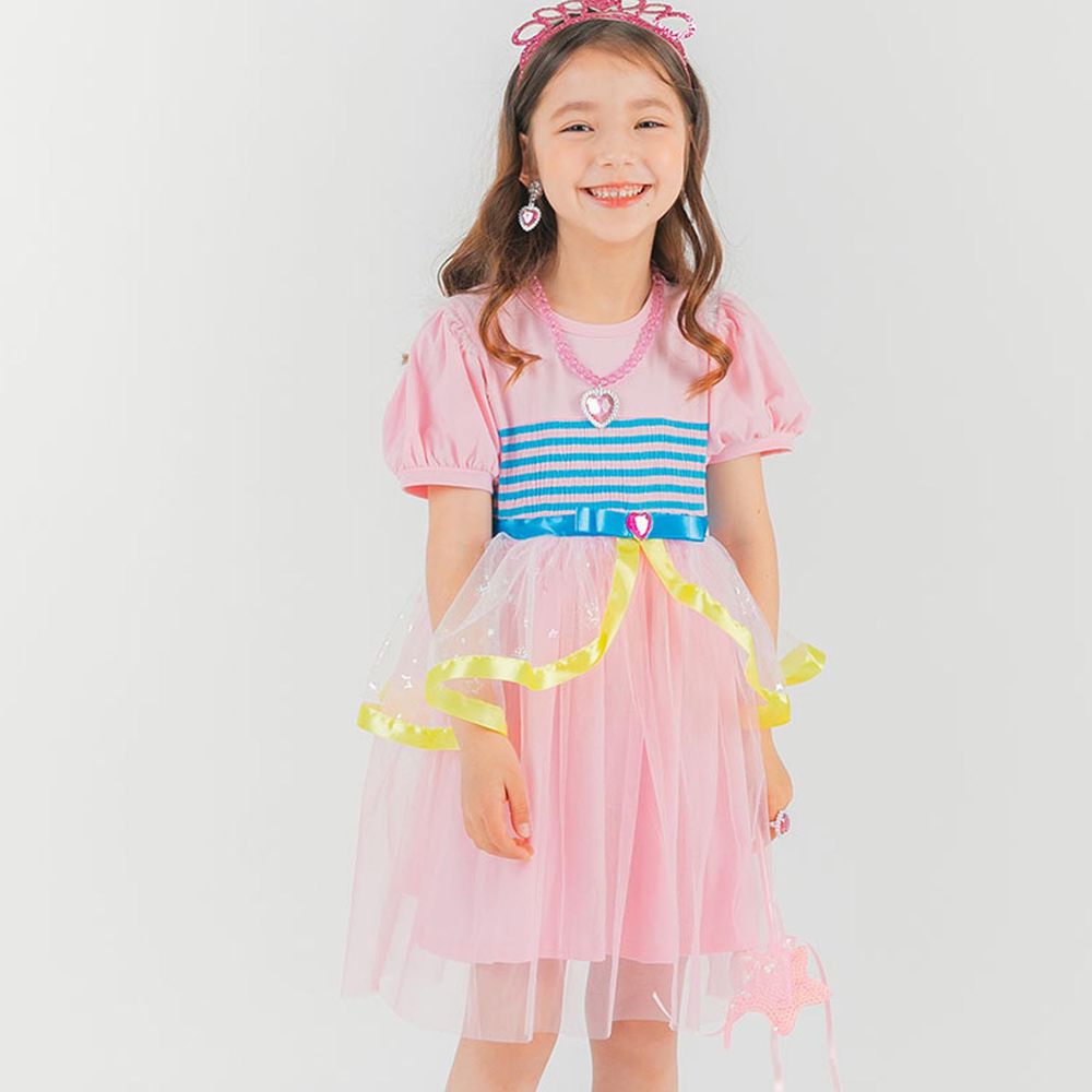 韓國 OZKIZ - (附髮飾、飾品)粉紅仙子亮片洋裝