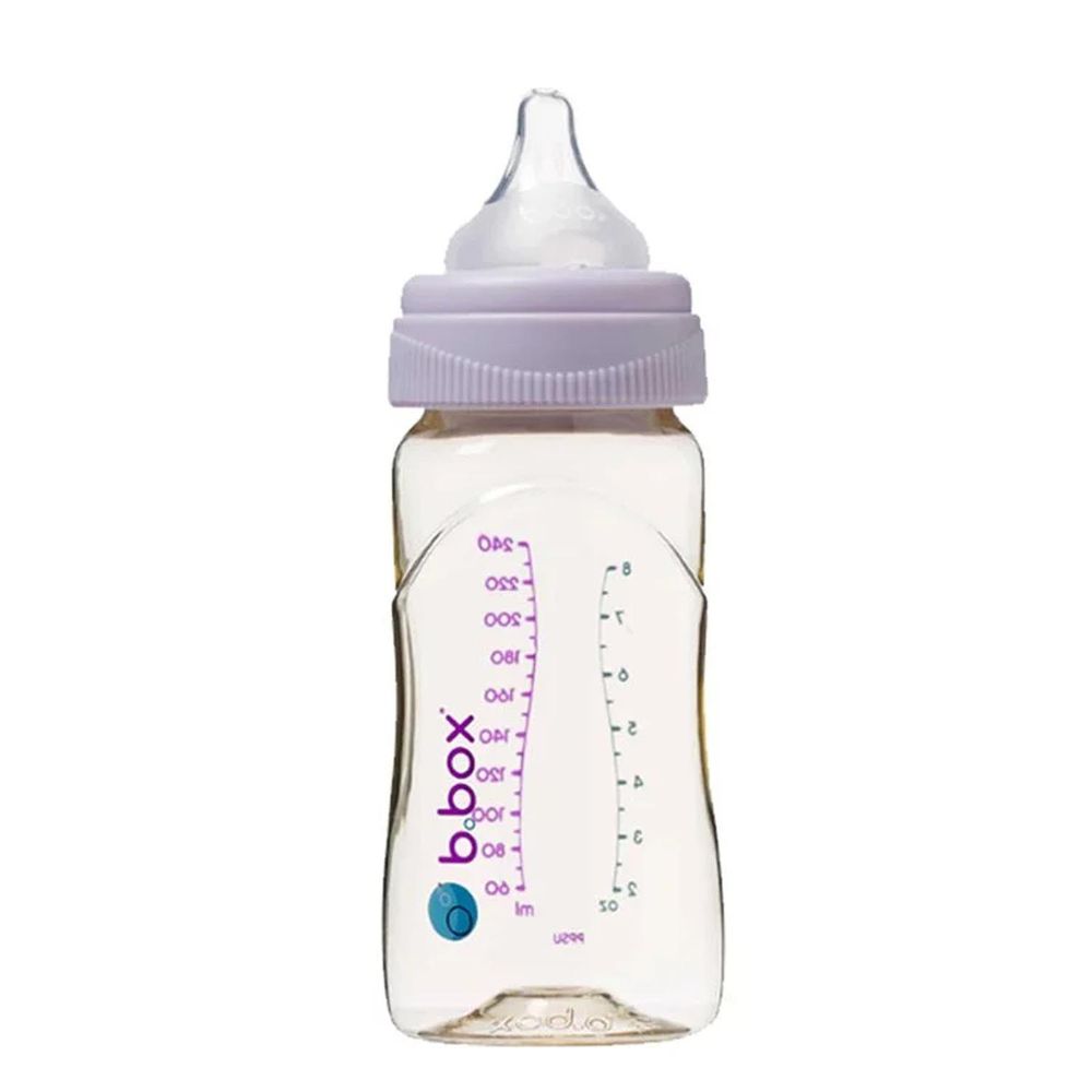 澳洲 b.box - PPSU嬰兒寬口圓孔奶瓶-馬卡龍紫-240ml
