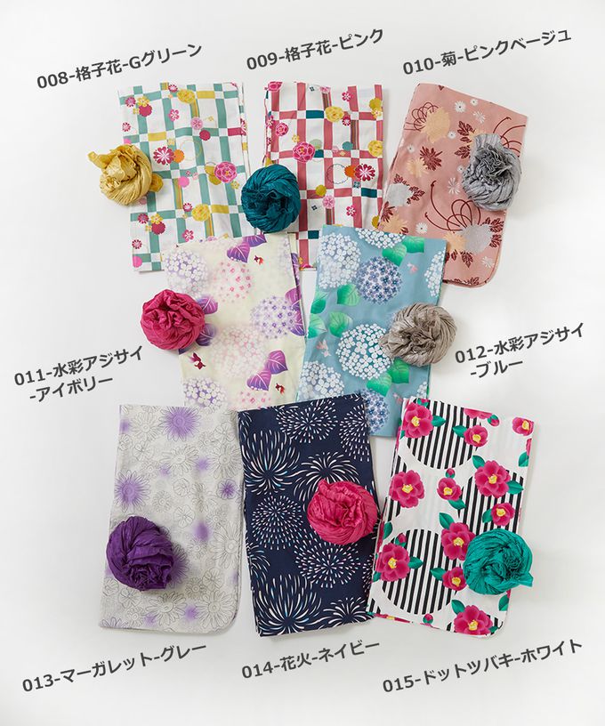 日本 devirock - 純棉夏日祭典花朵浴衣兵兒帶2件組-牡丹格紋-粉x綠