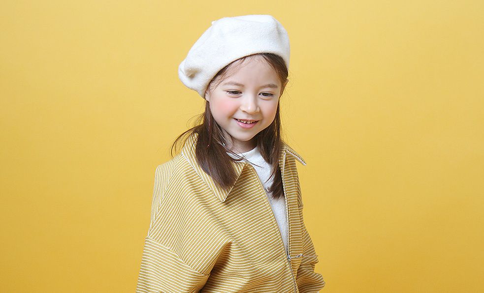 韓國 Babyblee - 羊毛素色貝蕾帽-淺粉紅 (FREE)