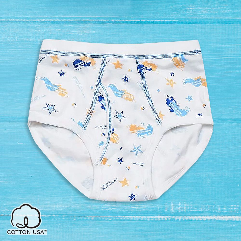 Annypepe - 男童純棉星星狂想曲三角褲-白 (160)