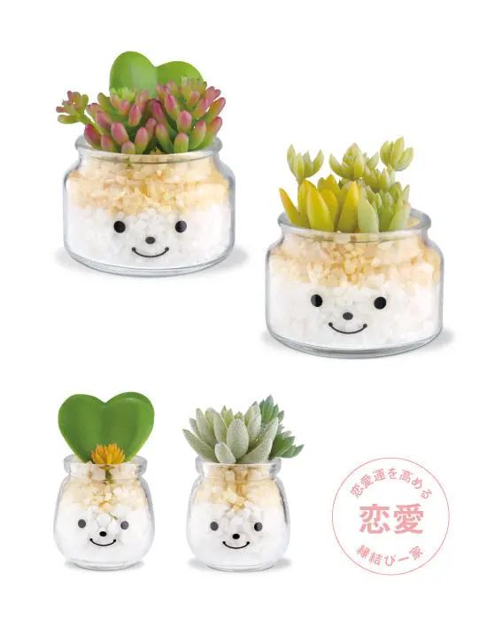 日本 KISHIMA - CT觸媒 開運消臭仿真多肉盆栽-貴人運-Mina (S(5x7.5x11cm))