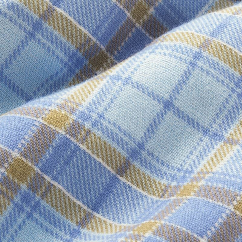 日本 Papel lapiz - 愛心徽章格紋百摺短裙-水藍