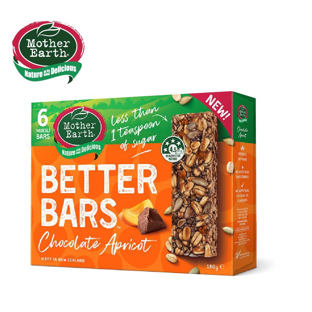 壽滿趣 - 紐西蘭 Mother Earth營養好棒棒180g-巧克力杏桃口味 (6 bars/每盒)-9個月