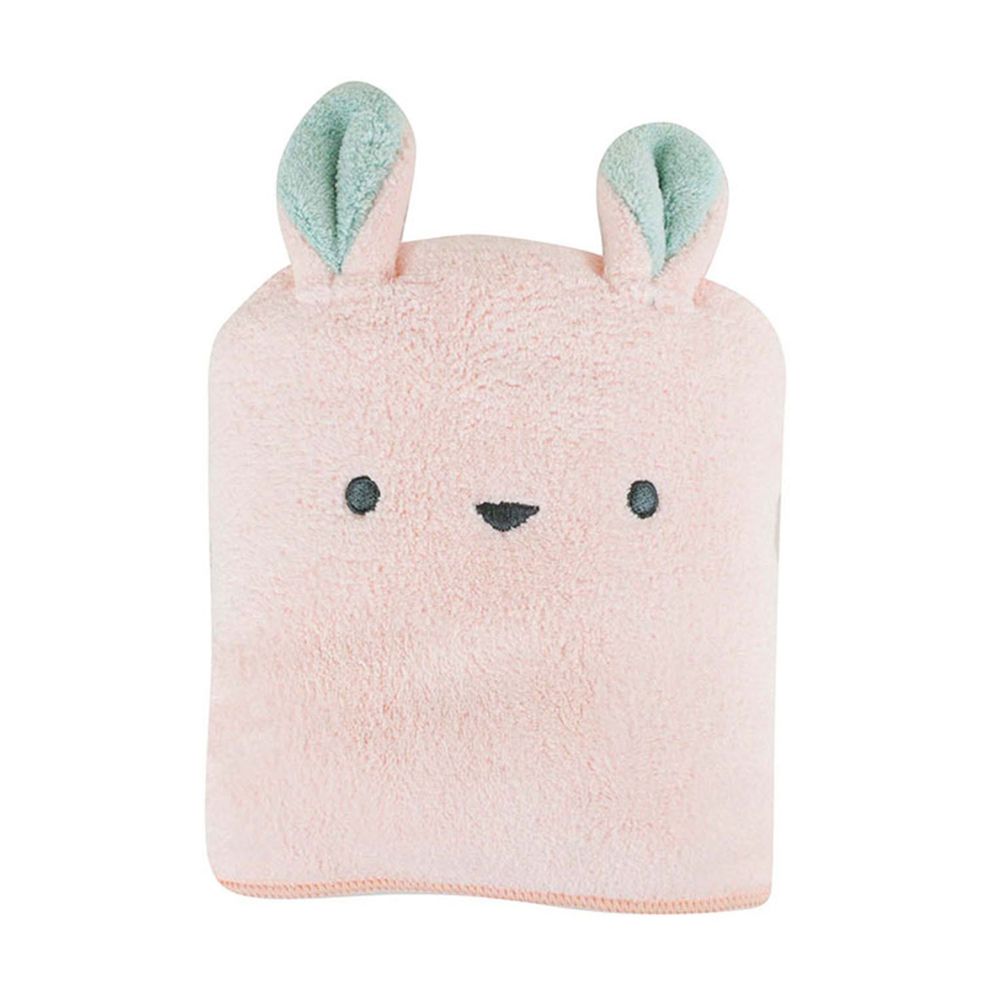 akachan honpo - 動物造型吸水浴巾-兔子-粉紅色 (120cm×60cm)