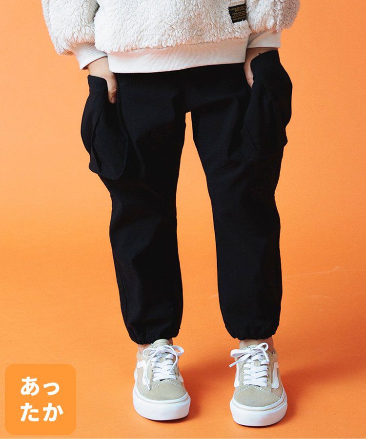 日本 BREEZE - 裏起毛工裝休閒長褲-丹寧藍