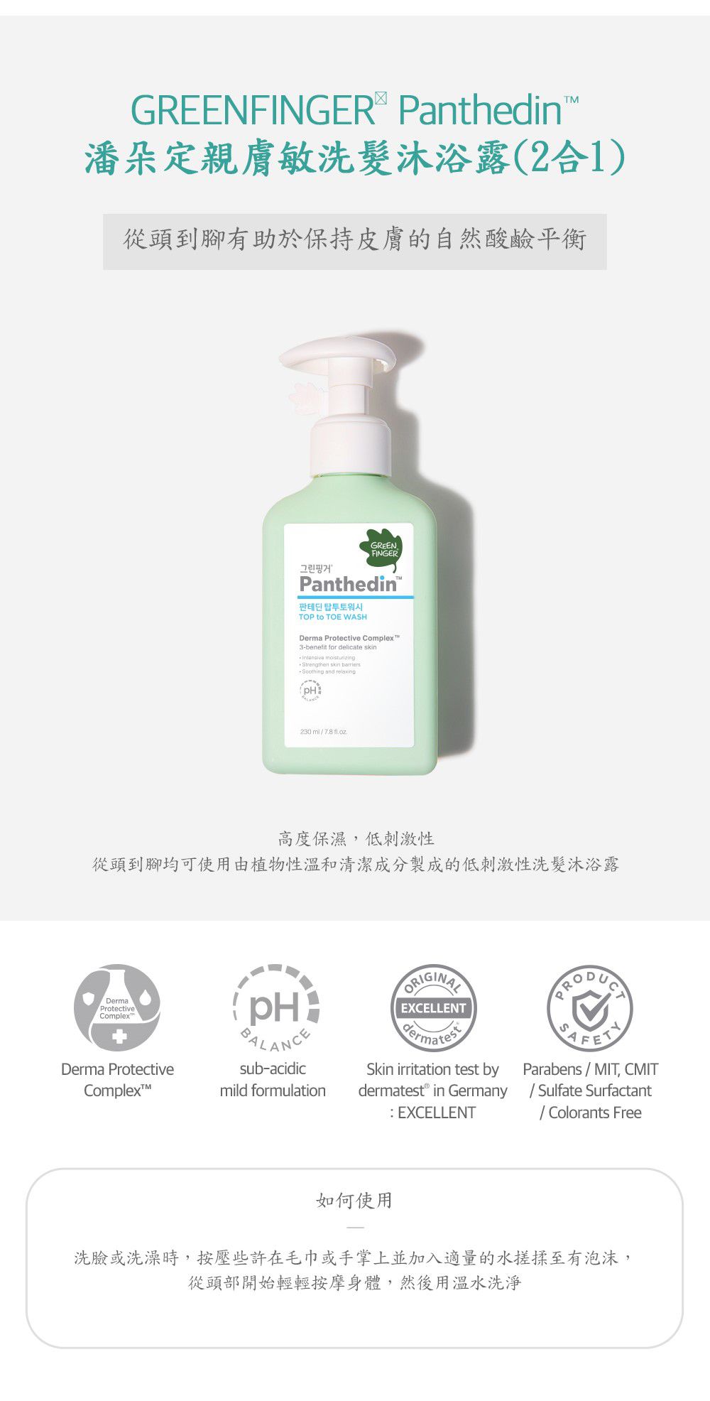 Green Finger - 潘朵定親膚舒敏禮盒組-親膚舒敏潤膚乳液 230ml＋親膚舒敏洗髮沐浴露230ml＋綠手指潘朵定 親膚舒敏保濕水凝乳150ml＋綠手指 ReliU潔淨金純水加厚濕紙巾72抽＋綠手指 ReliU潔淨藍純水濕紙巾80抽
