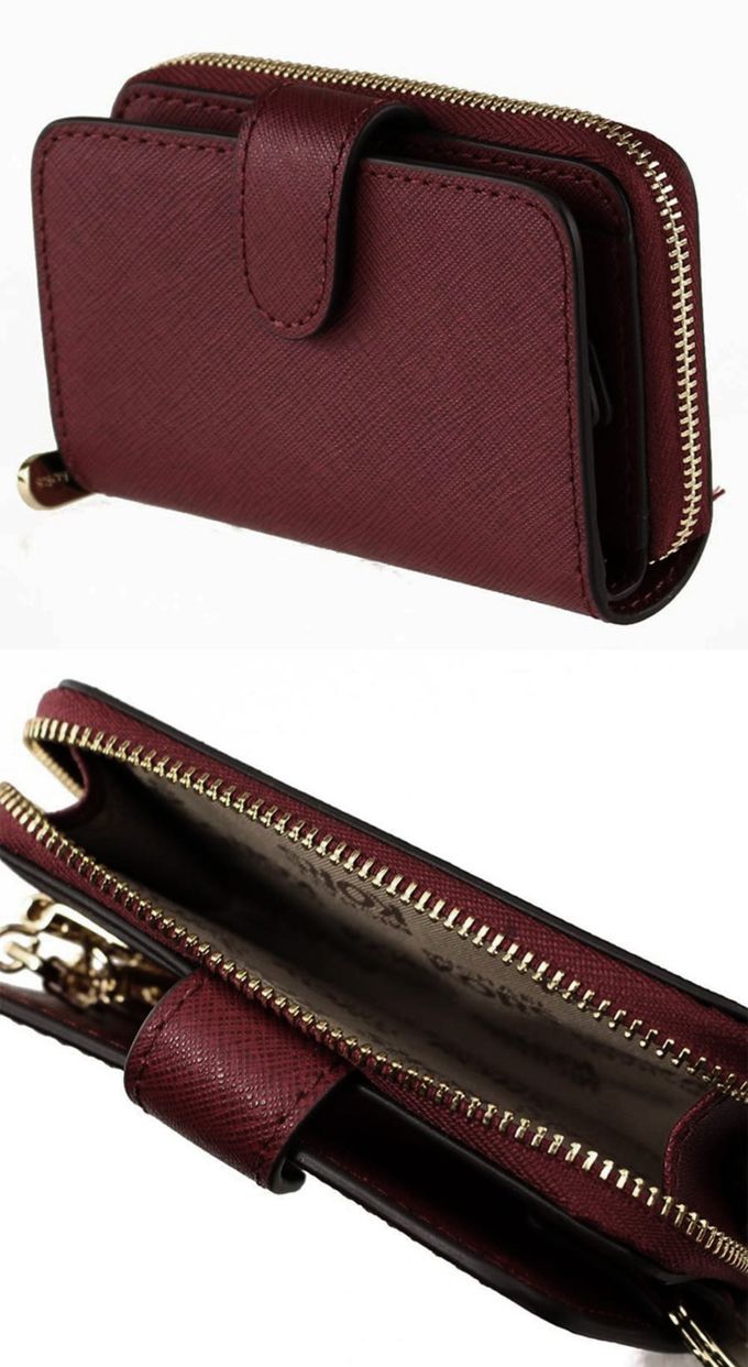 MICHAEL KORS - 飾牌LOGO皮革零錢包 (酒紅)