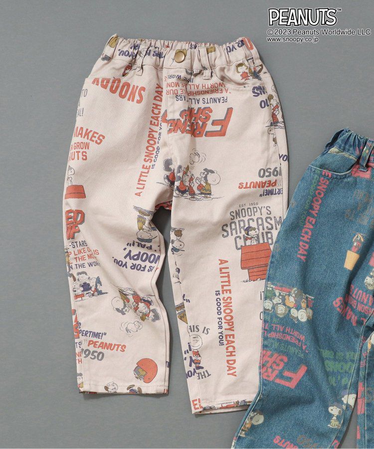 日本 BREEZE - SNOOPY聯名 滿版美式印花丹寧褲-牛仔藍
