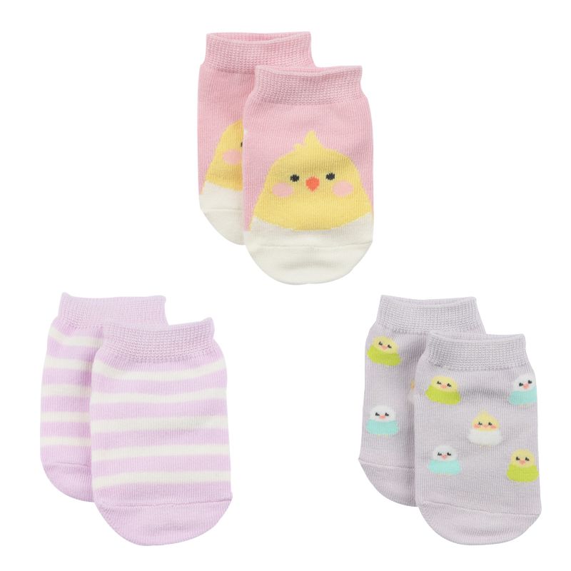 akachan honpo - 女襪3雙組-鸚鵡-粉紅色 (9～14cm)