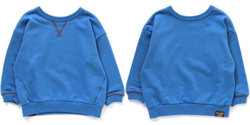 日本 BREEZE - 正反OK！圓領百搭長袖大學T-綠松石